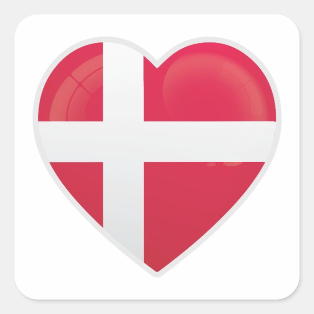 Denmark Republic Love Icon Square Sticker (Front)