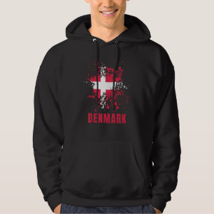 Denmark Retro Vintage Watercolors Sport Danish Fla Hoodie