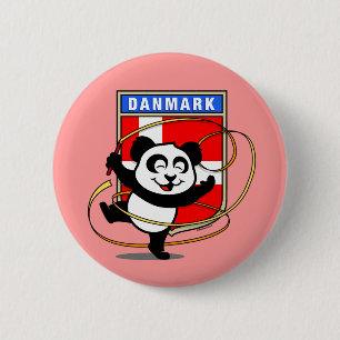 Denmark Rhythmic Gymnastics Panda 6 Cm Round Badge