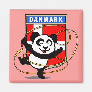 Denmark Rhythmic Gymnastics Panda Magnet