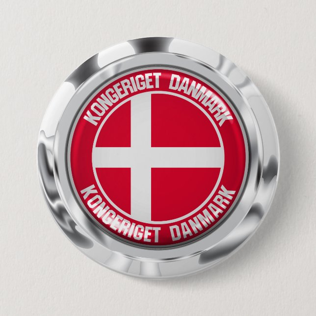 Denmark Round Emblem 7.5 Cm Round Badge (Front)