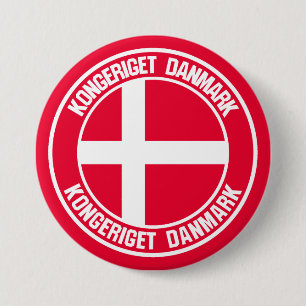 Denmark Round Emblem 7.5 Cm Round Badge
