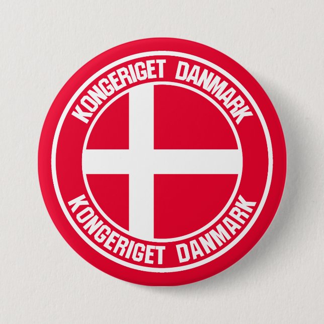 Denmark Round Emblem 7.5 Cm Round Badge (Front)