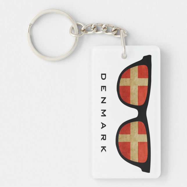 Denmark Shades custom text & colour key chain (Front)