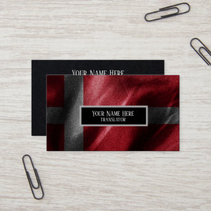 Denmark silk flag business card