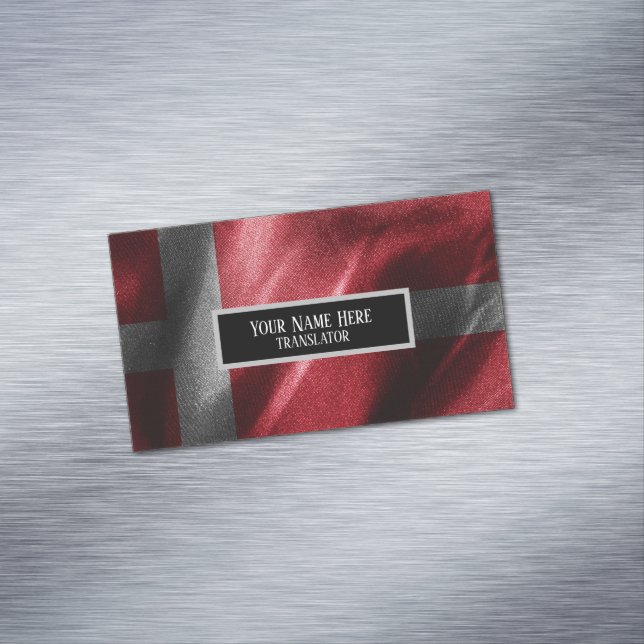 Denmark silk flag 	Magnetic business card (In Situ)
