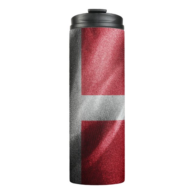 Denmark silk flag thermal tumbler (Front)