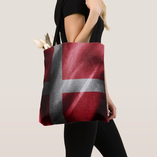 Denmark silk flag tote bag (Close Up)