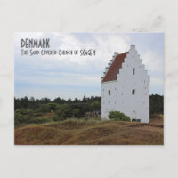 Denmark, Skagen Sand Covered Church Postcard!