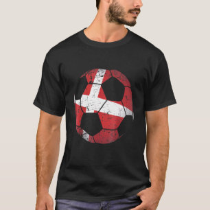 Denmark Soccer Ball Flag Jersey Danish Football T-Shirt