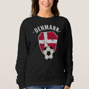 Denmark Soccer Denmark Flag Football Danish Pride  Sweatshirt