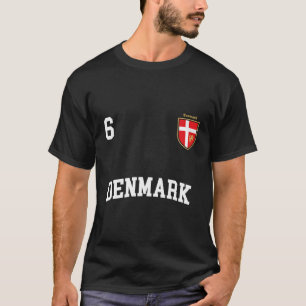 Denmark Soccer Hoodie No 6 Danish Flag Team Danmar T-Shirt