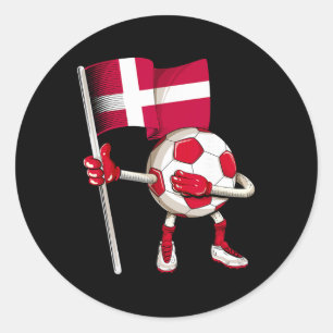 Denmark Soccer Jersey Danish Flag Footll Dab Funny Classic Round Sticker
