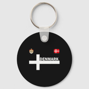 Denmark Soccer Jersey Danish Flag Footll Dab Funny Key Ring