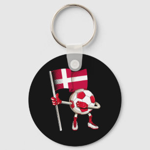 Denmark Soccer Jersey Danish Flag Footll Dab Funny Key Ring