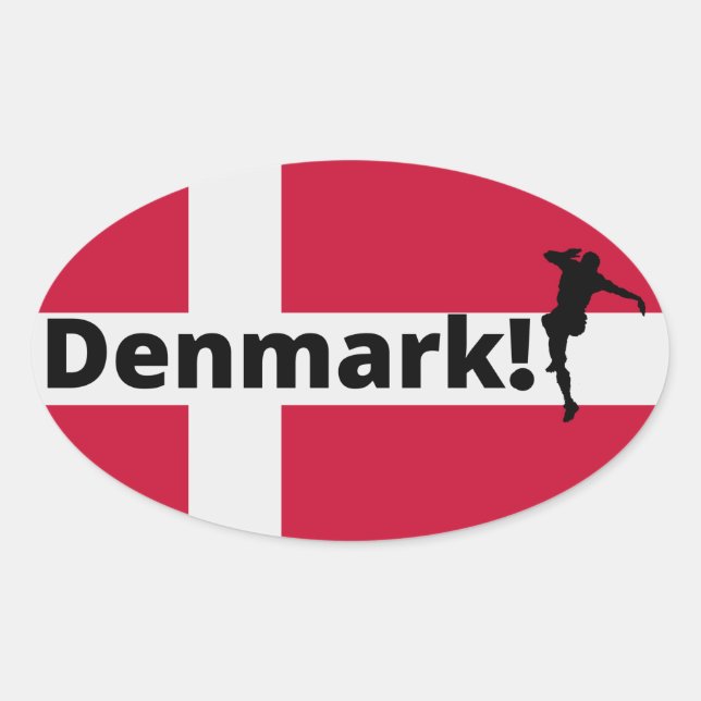 Denmark soccer  oval sticker (Front)