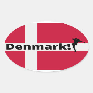 Denmark soccer  oval sticker