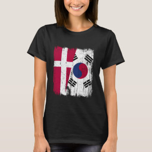 Denmark South Korea Half Flag Danish South Korean T-Shirt