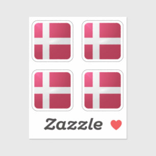 Denmark square glossy flag