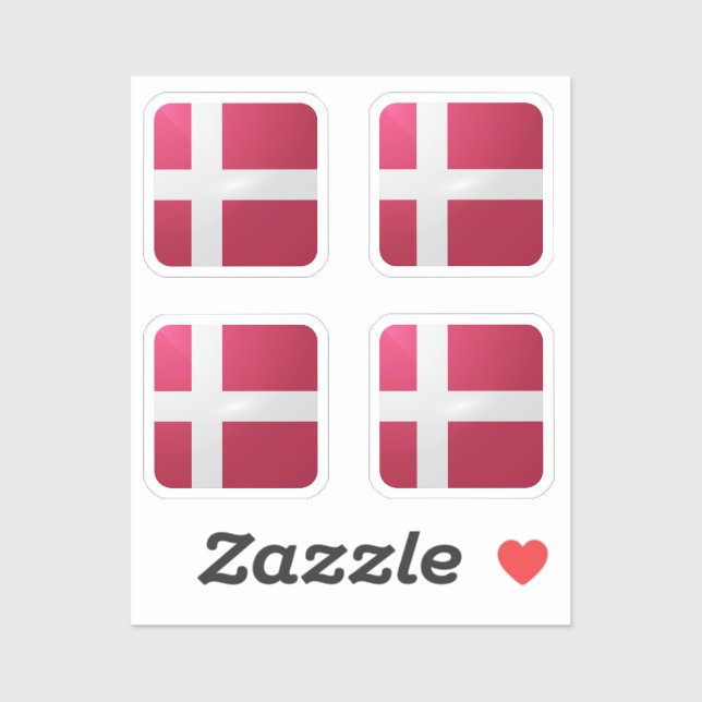 Denmark square glossy flag (Sheet)