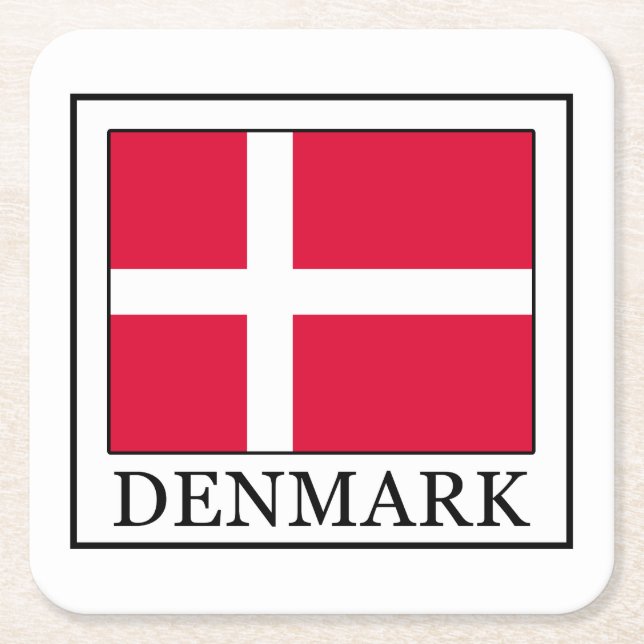 Denmark Square Paper Coaster (Front)