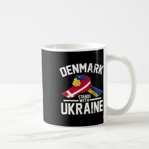 Denmark Stands With Ukraine Ukrainian Danish Flag Coffee Mug