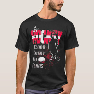 Denmark Supporter Blood Sweat No Fears Ice Hockey T-Shirt