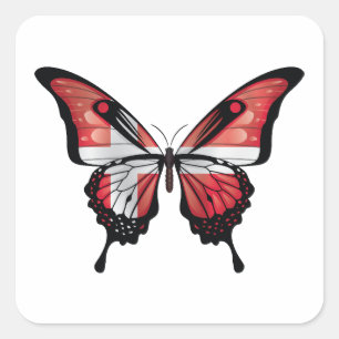 Denmark Swallowtail Butterfly Flag Sticker