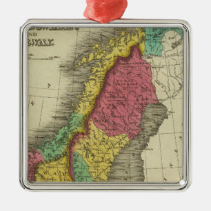Denmark, Sweden, And Norway Metal Tree Decoration