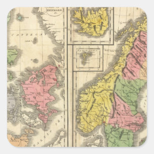 Denmark, Sweden, and Norway Square Sticker