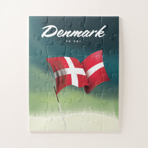 Denmark "To ski" Travel poster Jigsaw Puzzle