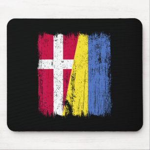 Denmark Ukraine Half Flag Danish Ukrainian Heritag Mouse Pad