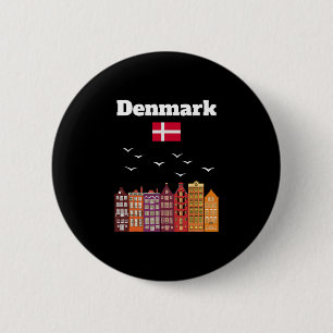 Denmark Vacation Lover Travel Souvenir Danish Flag 6 Cm Round Badge