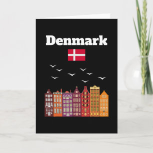 Denmark Vacation Lover Travel Souvenir Danish Flag Card