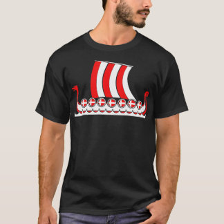 Denmark Viking Ship Gift Danish Flag Dragon Boat V T-Shirt