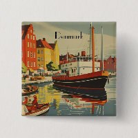 Denmark Vintage Travel Poster customisable