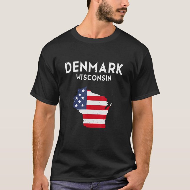 Denmark Wisconsin USA State America Travel Wiscons T-Shirt (Front)