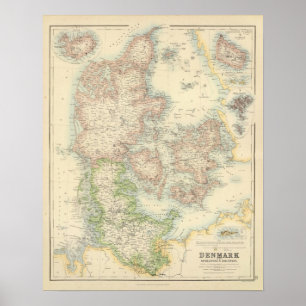 Denmark with Schleswig and Holstein Poster