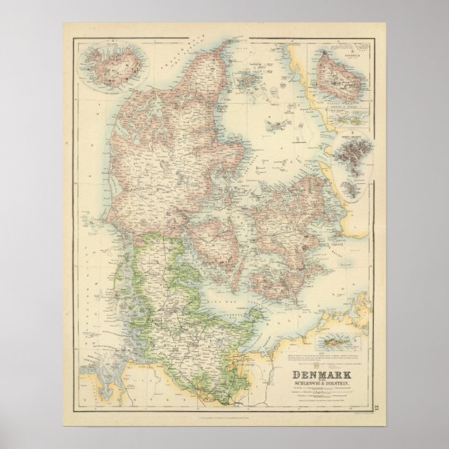 Denmark with Schleswig and Holstein Poster (Front)