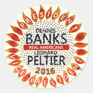 Dennis Banks for President 2016 Classic Round Sticker