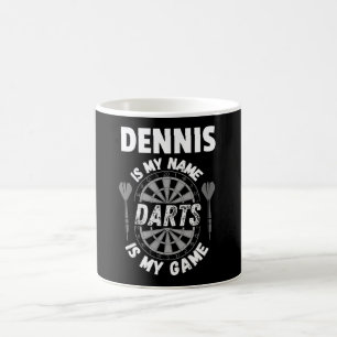 Dennis darts fan personalised name coffee mug