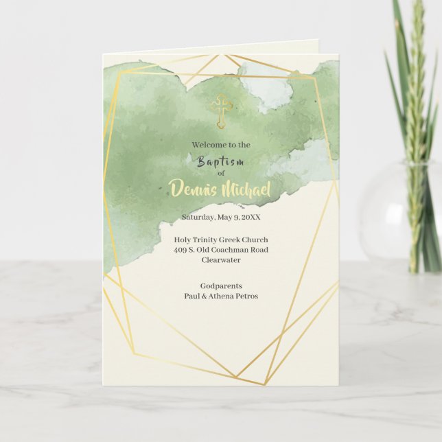 Dennis Greek Orthodox Church Baptism Program (Front)