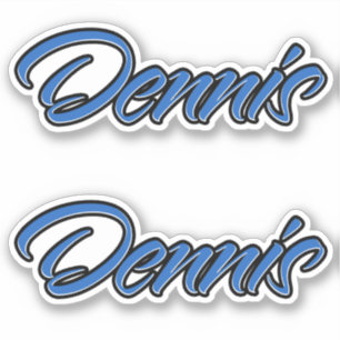 Dennis Name blue Sticker Sticker Stickerset