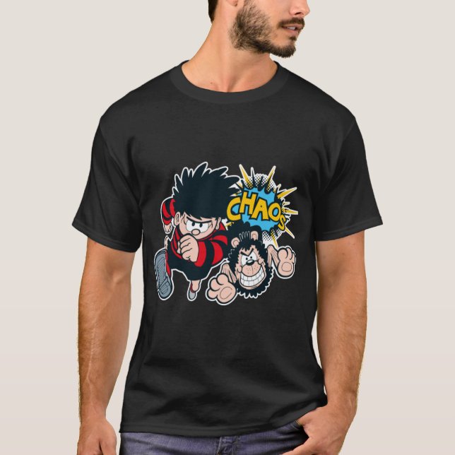 Dennis the menace CHAOS retro style girl funny T-Shirt (Front)