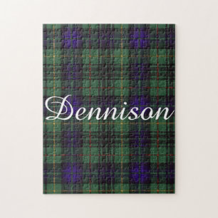 Dennison clan Plaid Scottish kilt tartan Jigsaw Puzzle