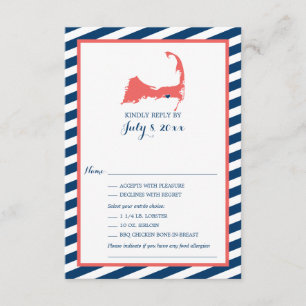 Dennisport Cape Cod   Wedding RSVP Card
