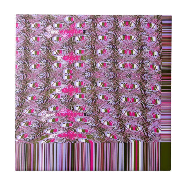 Dense and Intricate Abstract Pattern Art Print Ceramic Tile (Front)