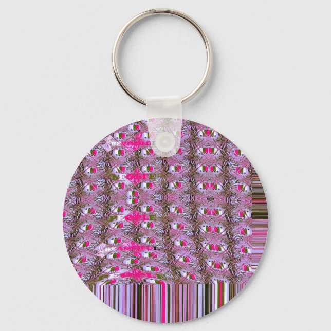 Dense and Intricate Abstract Pattern Art Print Key Ring (Front)