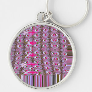 Dense and Intricate Abstract Pattern Art Print Key Ring
