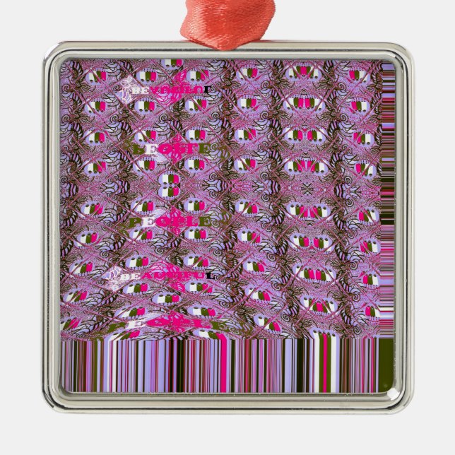 Dense and Intricate Abstract Pattern Art Print Metal Ornament (Front)